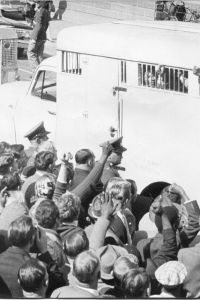 Rivonia Trial: Mandela being transported from the courthouse